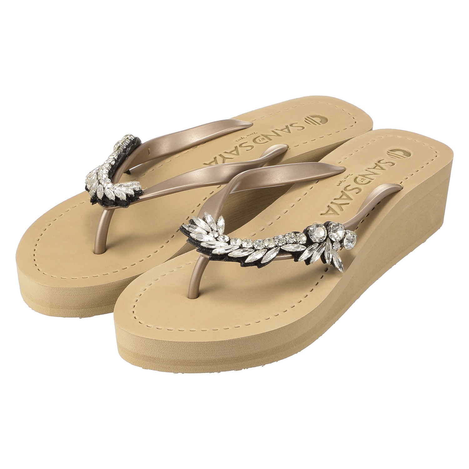 サンドバイサヤ クリスタルノマド ウェッジヒール ビーチサンダル ショップチャンネル