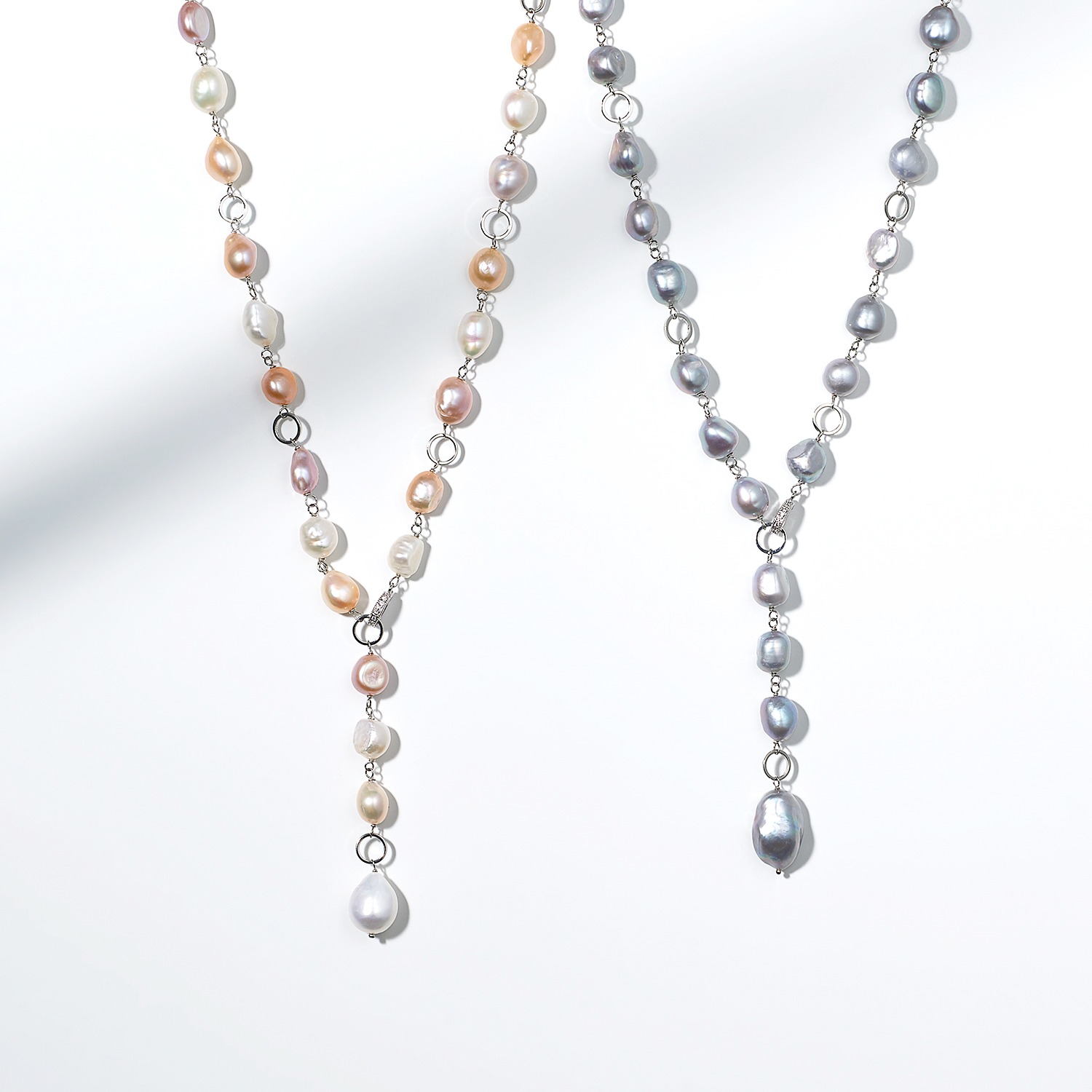 ペレフェリーク アーバンに魅せる胸元 大玉淡水パール サークルパーツ アレンジロングネックレス ショップチャンネル