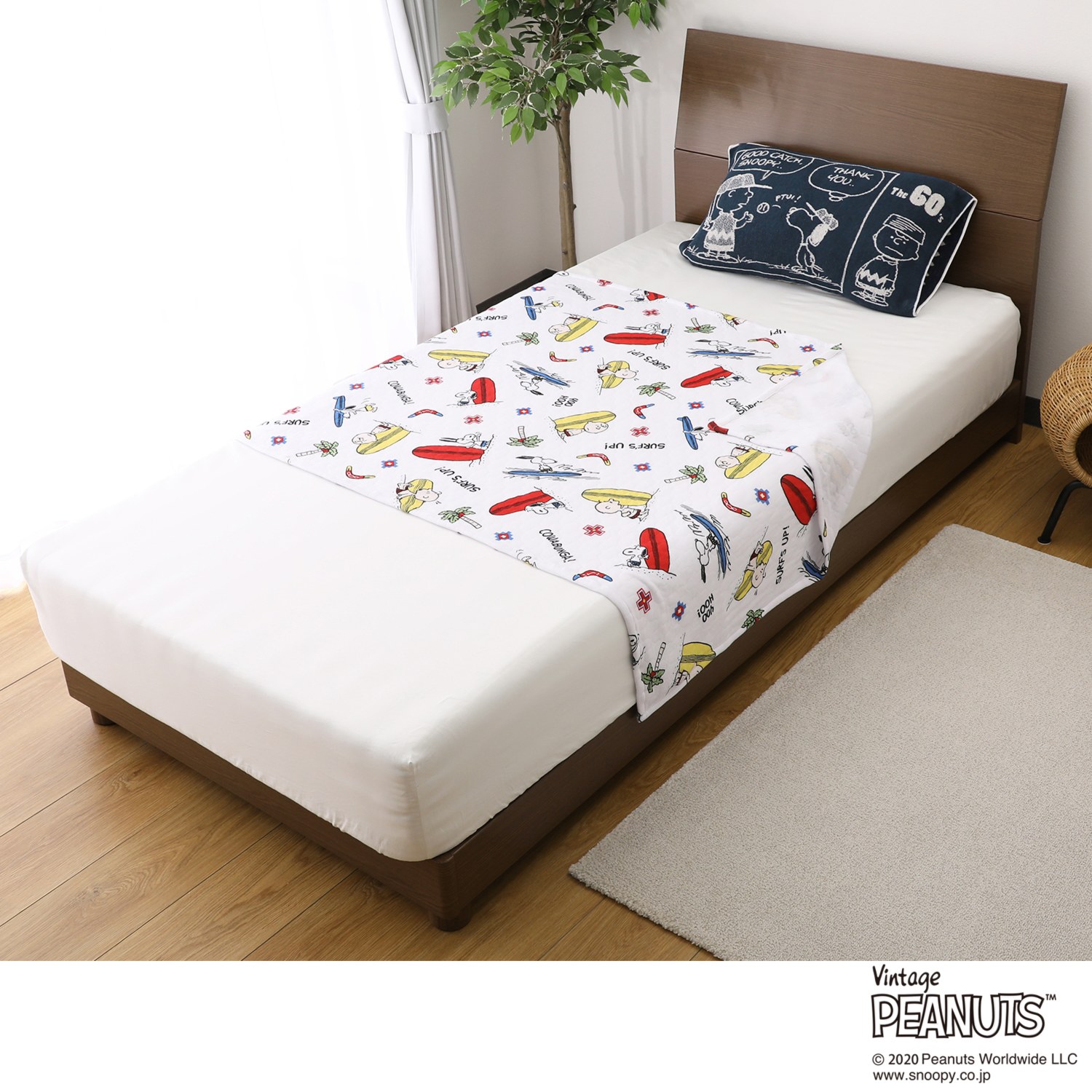 西川 スヌーピー ハーフニットケット ショップチャンネル