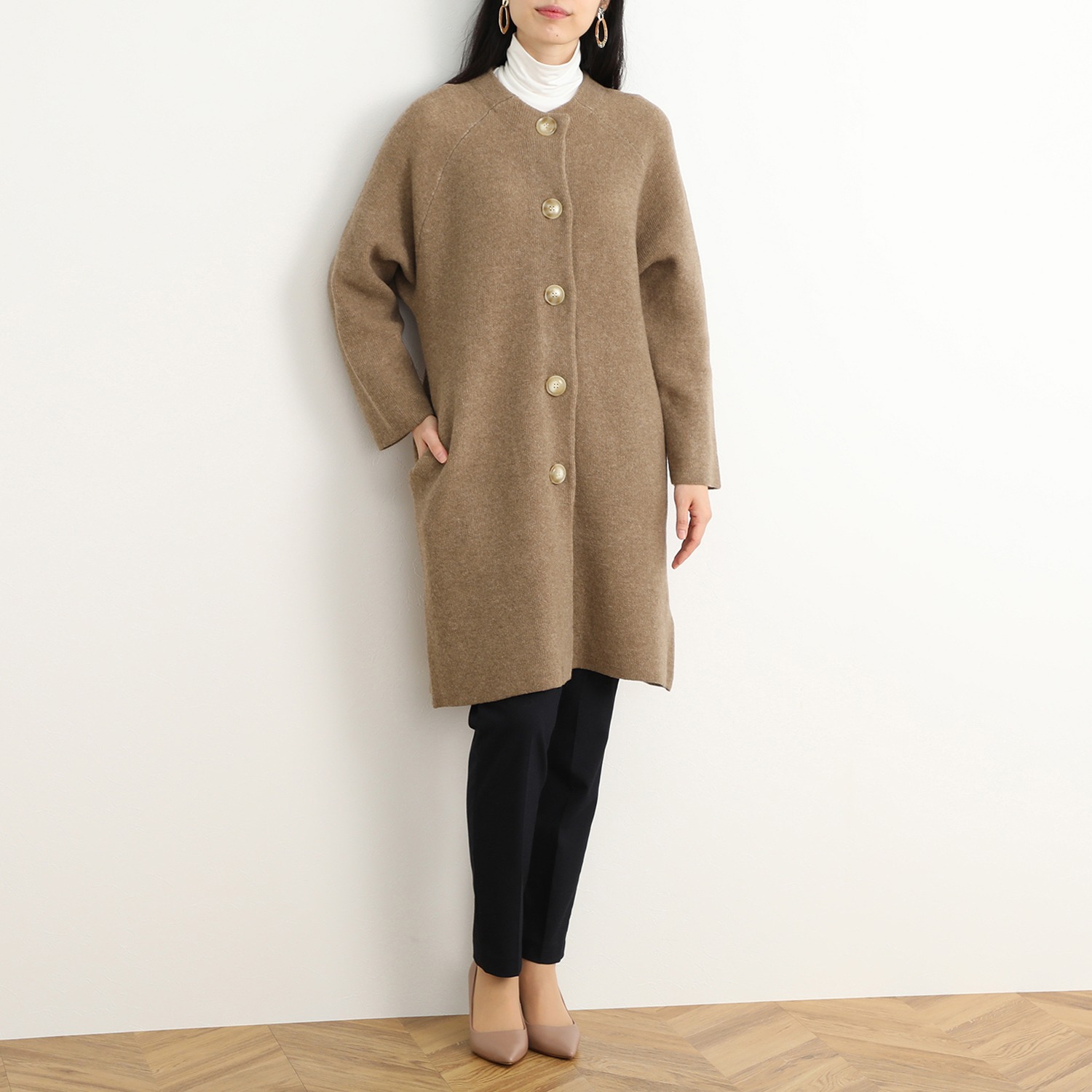 ルナリア イタリアンヤーン メリノウール混 ダブルフェイス ニットコート ショップチャンネル