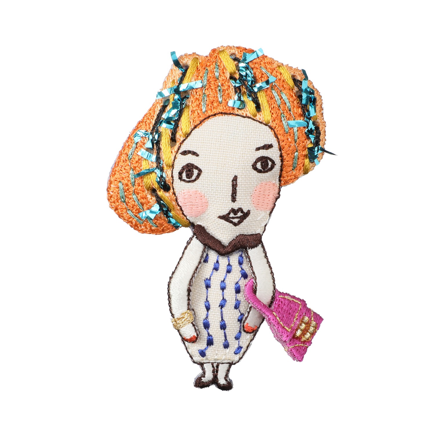 ラカム 刺しゅうブローチ キノコあたまの女の子 ショップチャンネル