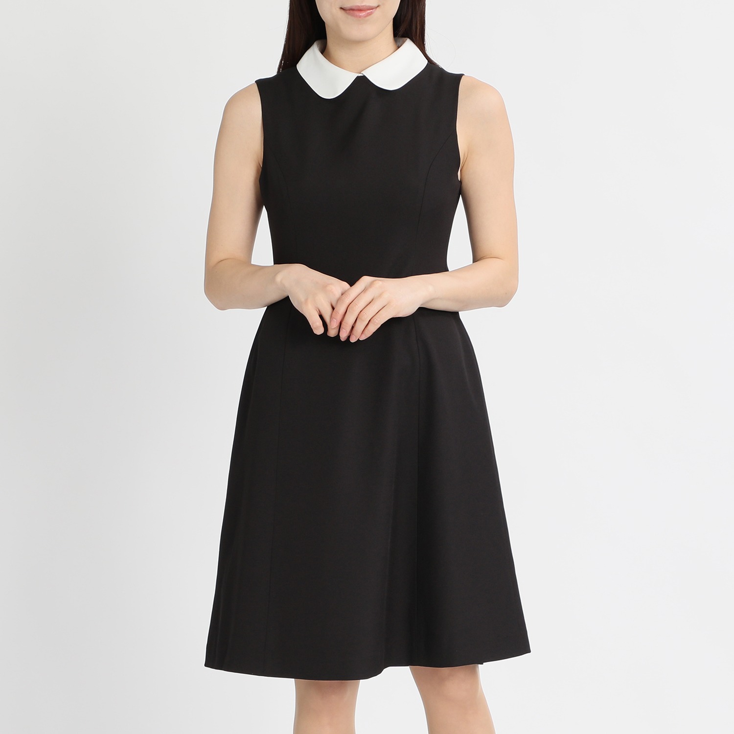 ペオニア 大人キュートな 付け襟付 ノースリーブワンピース ショップチャンネル