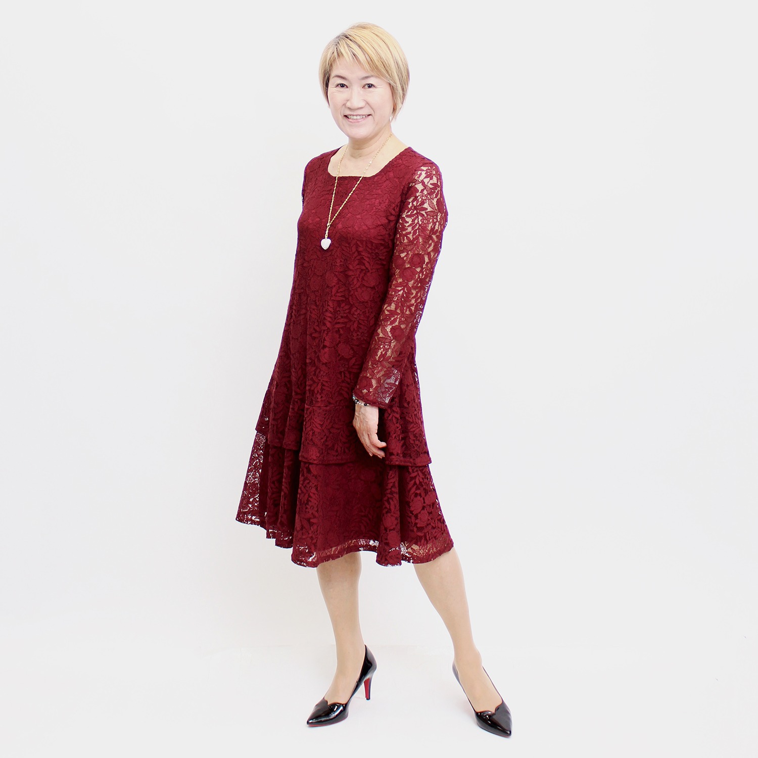 ダジュール ティアードデザイン スクエアネック レースワンピース ショップチャンネル