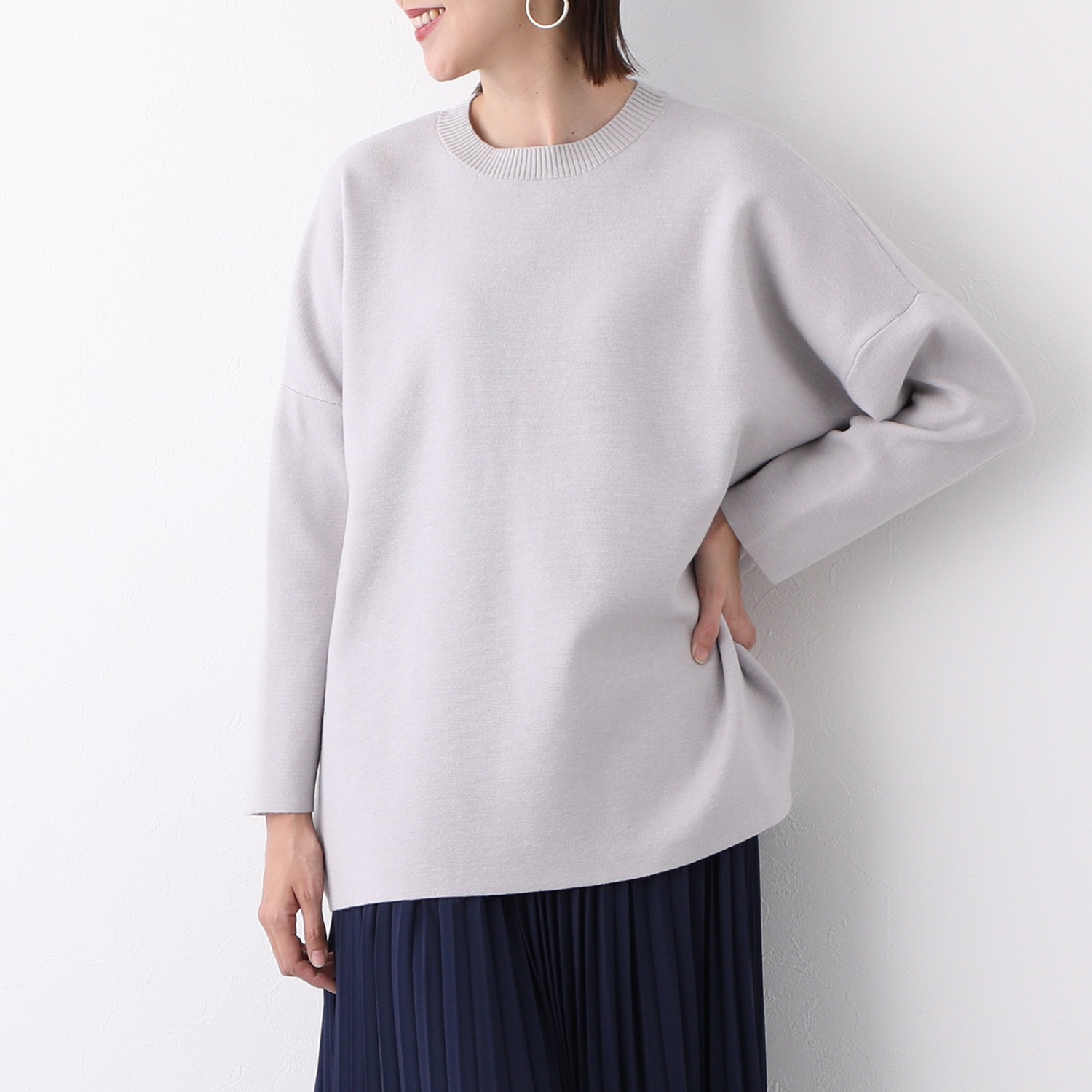 ボン サンス ビッグシルエット ニットプルオーバー ショップチャンネル