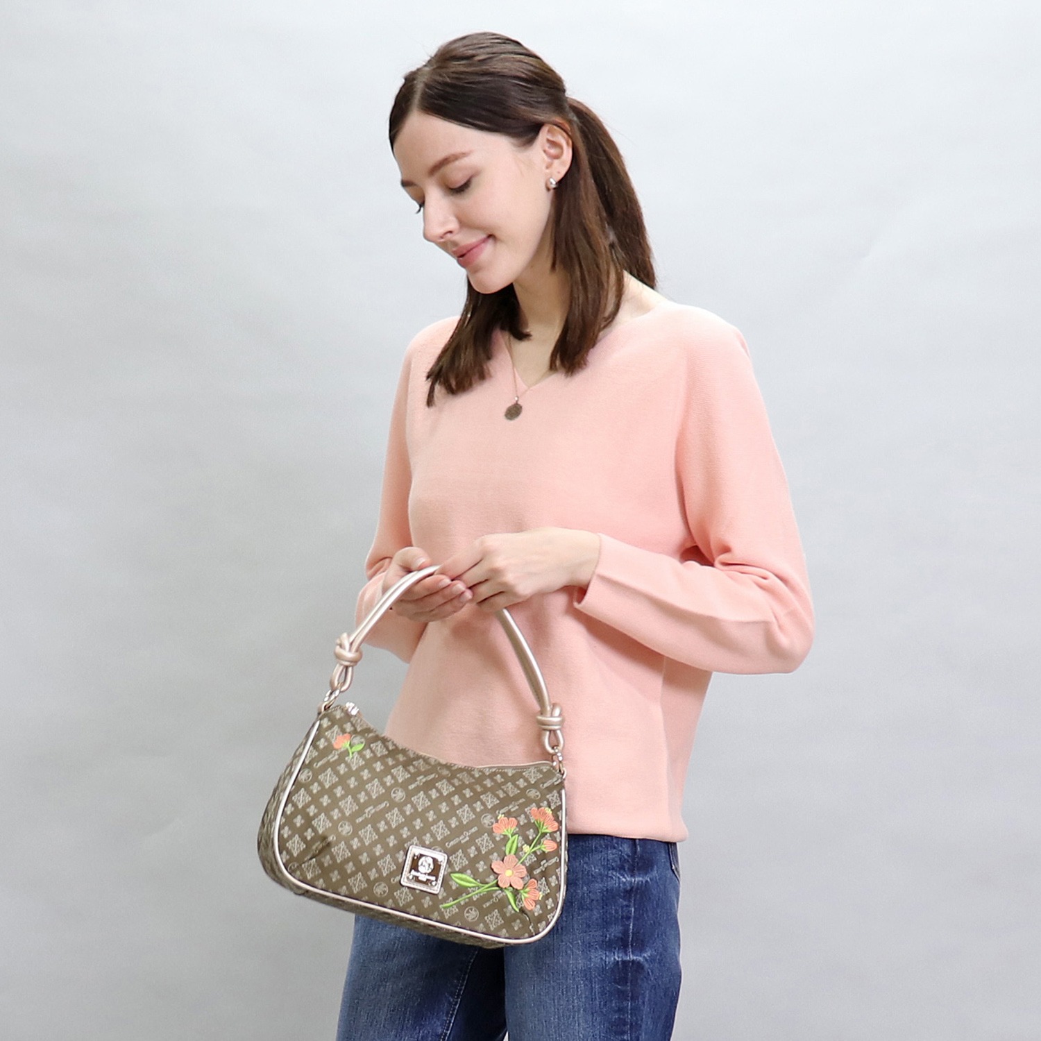 クリスチャン オリビエ はっ水ジャガード フラワー刺しゅう ２ウェイショルダーバッグ ショップチャンネル