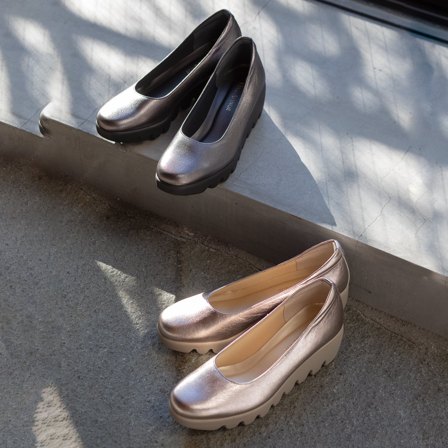 ヒルズアヴェニュー レザー ウェーブソールパンプス ショップチャンネル