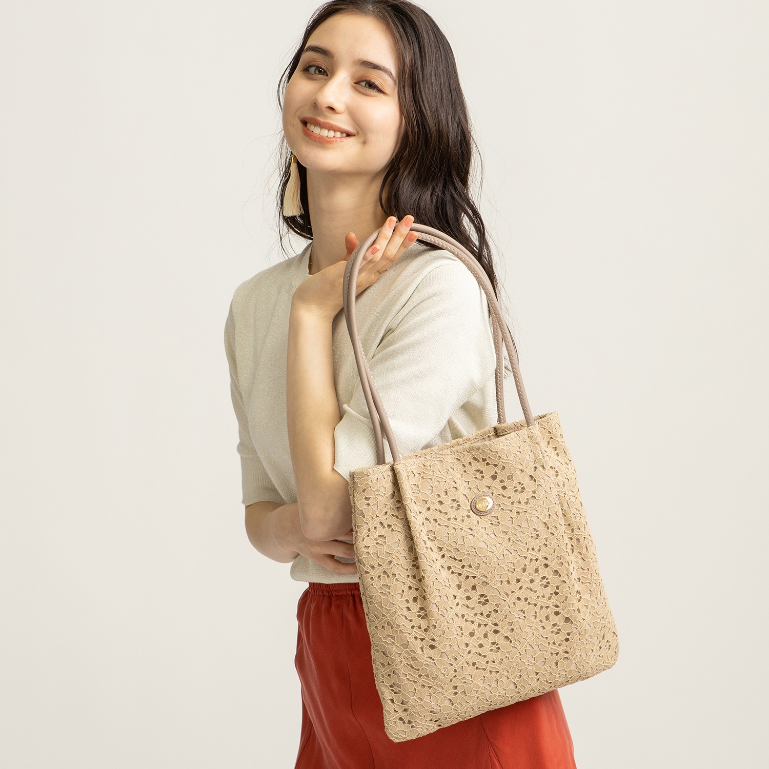 ヘ エラ 大人かわいい レース トートバッグ 巾着袋 ショップチャンネル