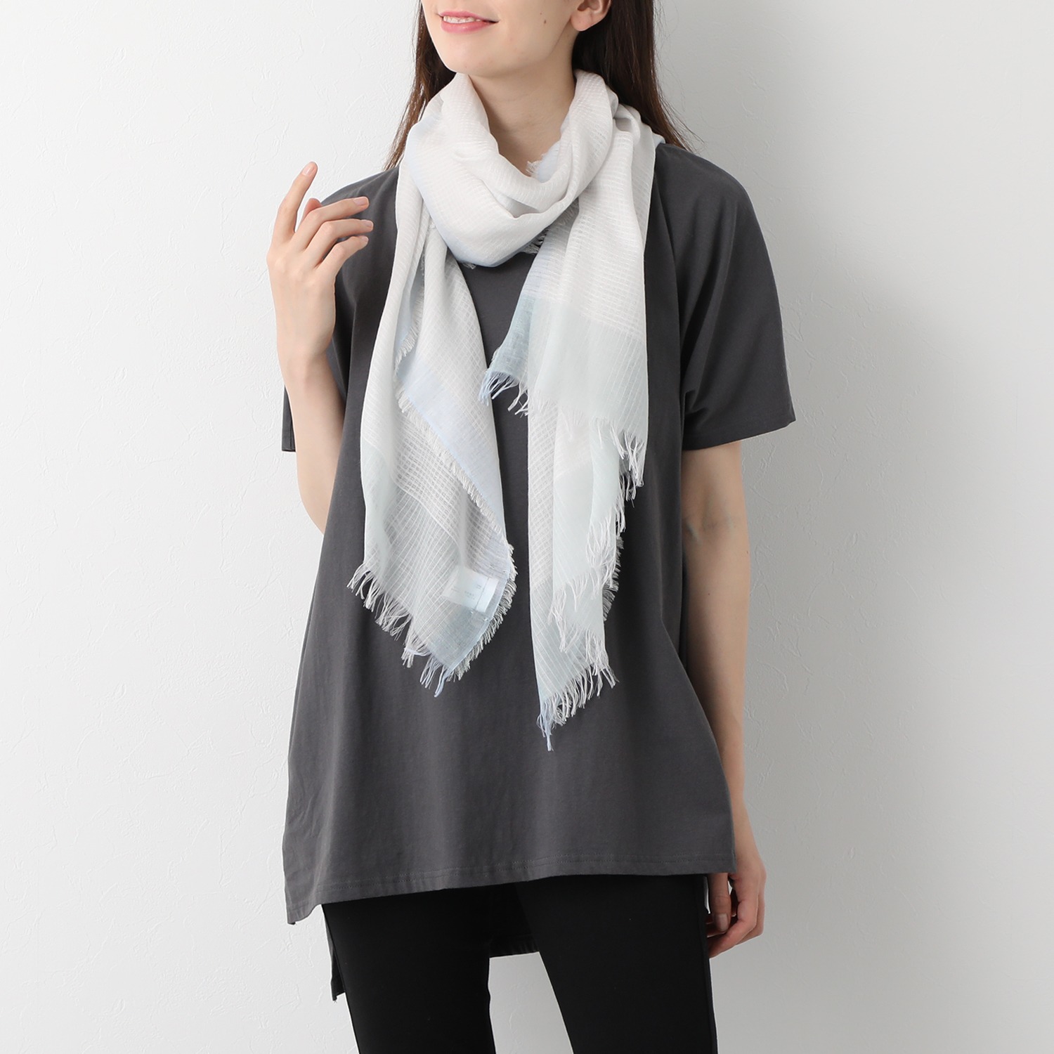 ミリーセヴァルセン 綿シルク ブロックチェック ストール ショップチャンネル