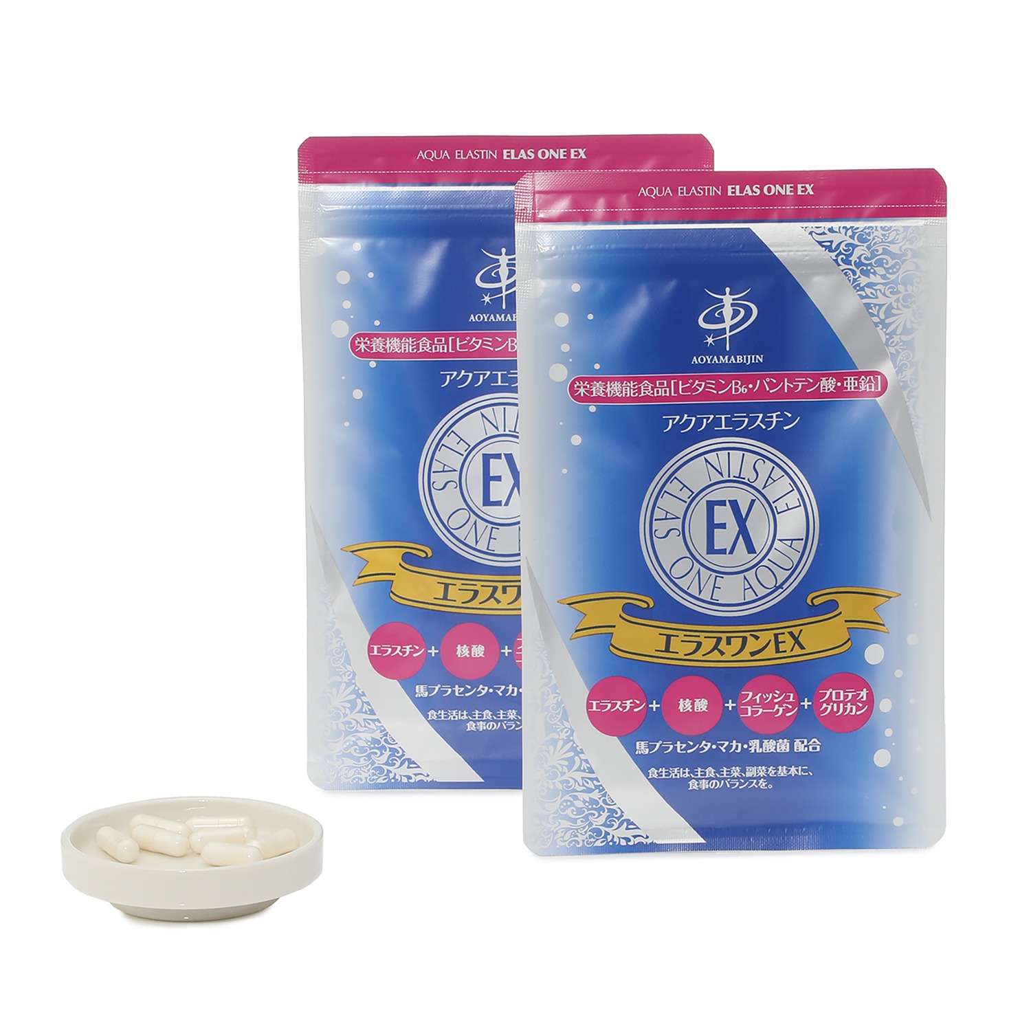 注目成分エラスチン高配合 アクアエラスチン エラスワンｅｘ ２袋セット ショップチャンネル