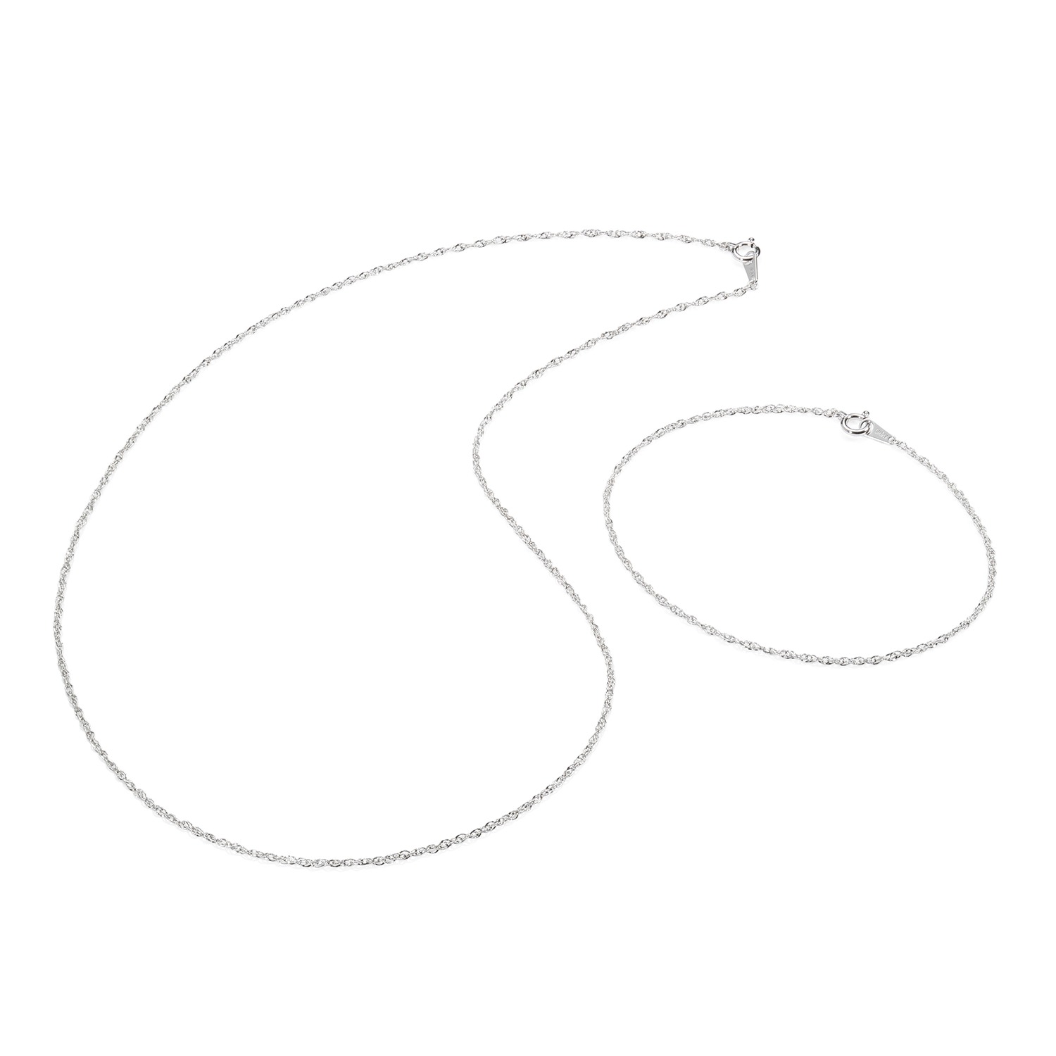 ソルジェ １８Ｋホワイトゴールド スクリューロープチェーン コンバーチブル ネックレス＆ブレスレット