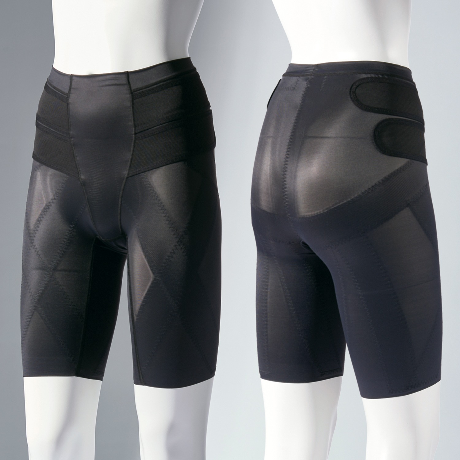 らくらく テーピングスパッツ ベルトと一体型の こだわり設計 ｗサポート骨盤スパッツ 五分丈 ショップチャンネル