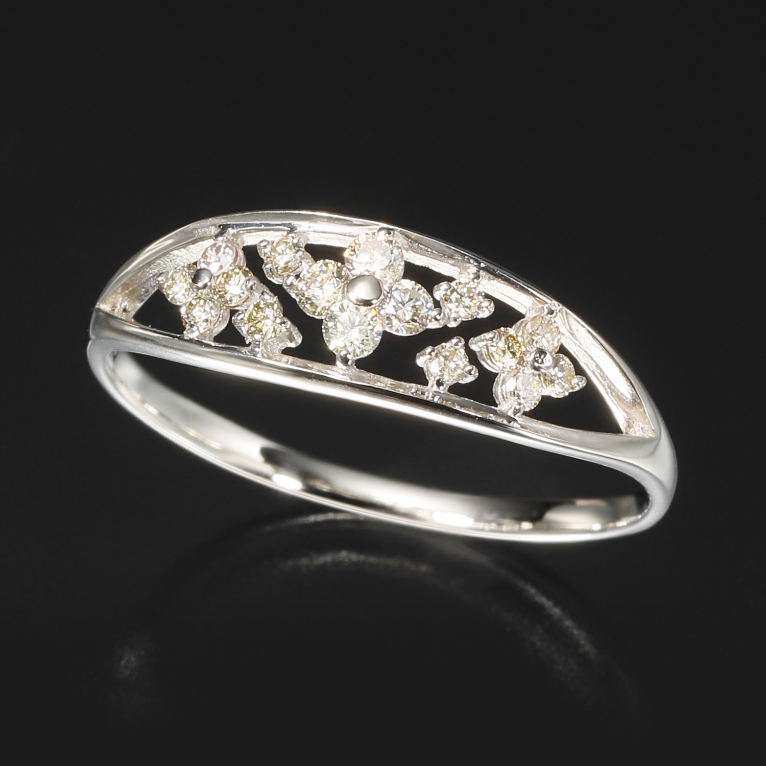 ジュエリーシー プラチナ９５０ ダイヤモンド フラワーリング ショップチャンネル