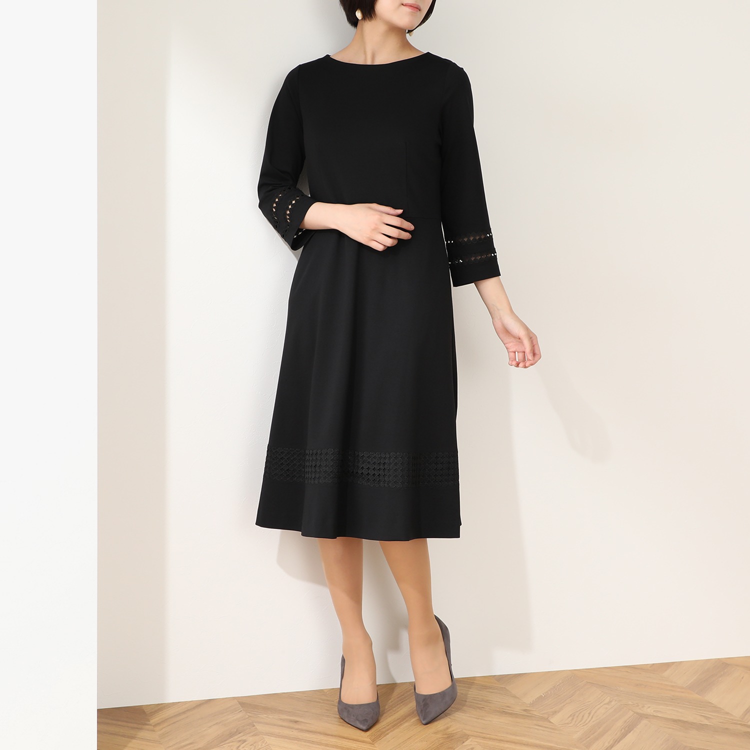 マダムヒロコ ハイゲージポンチ レースアクセント ワンピース ショップチャンネル