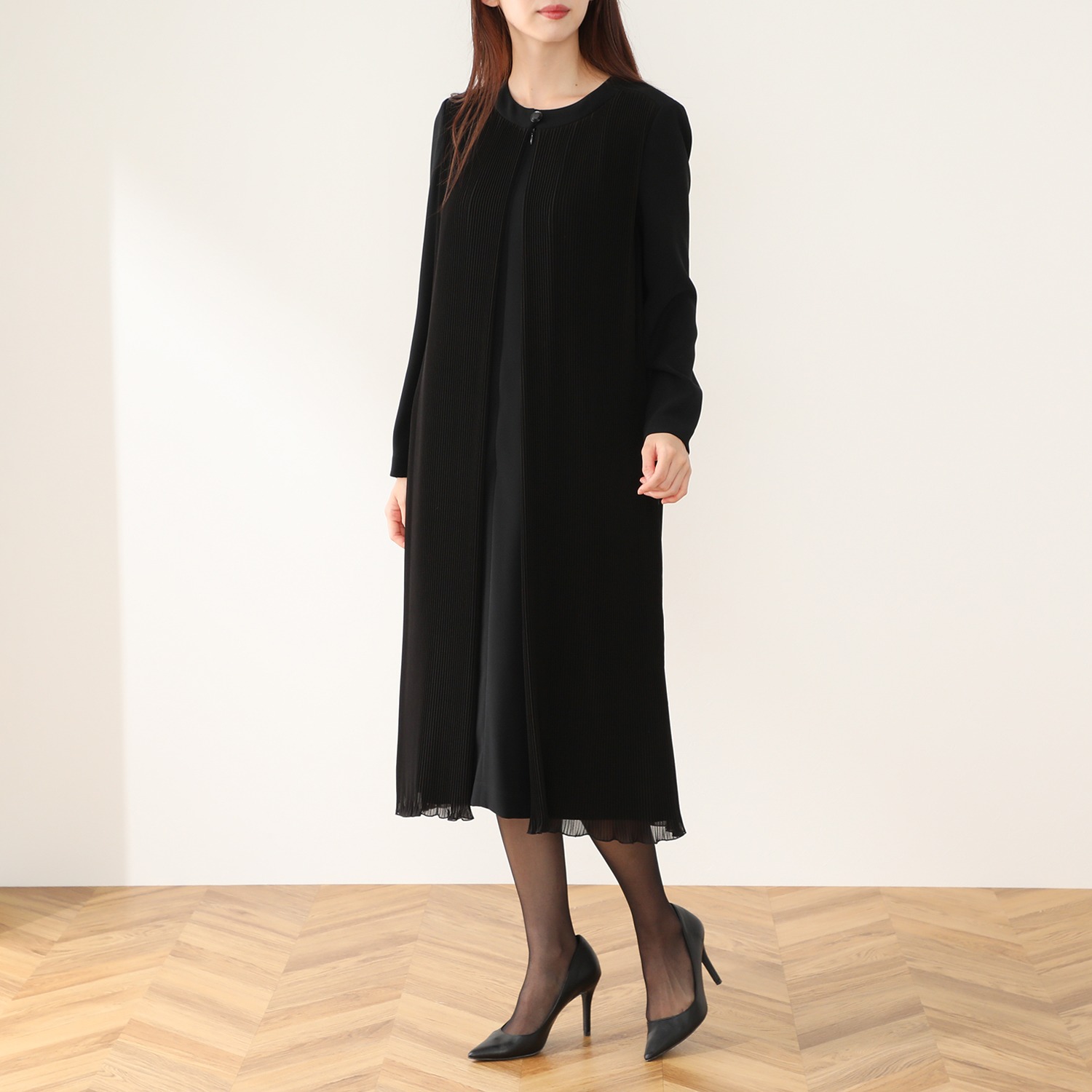 セルニーナ ブラックフォーマル クリスタルプリーツ ワンピース ショップチャンネル