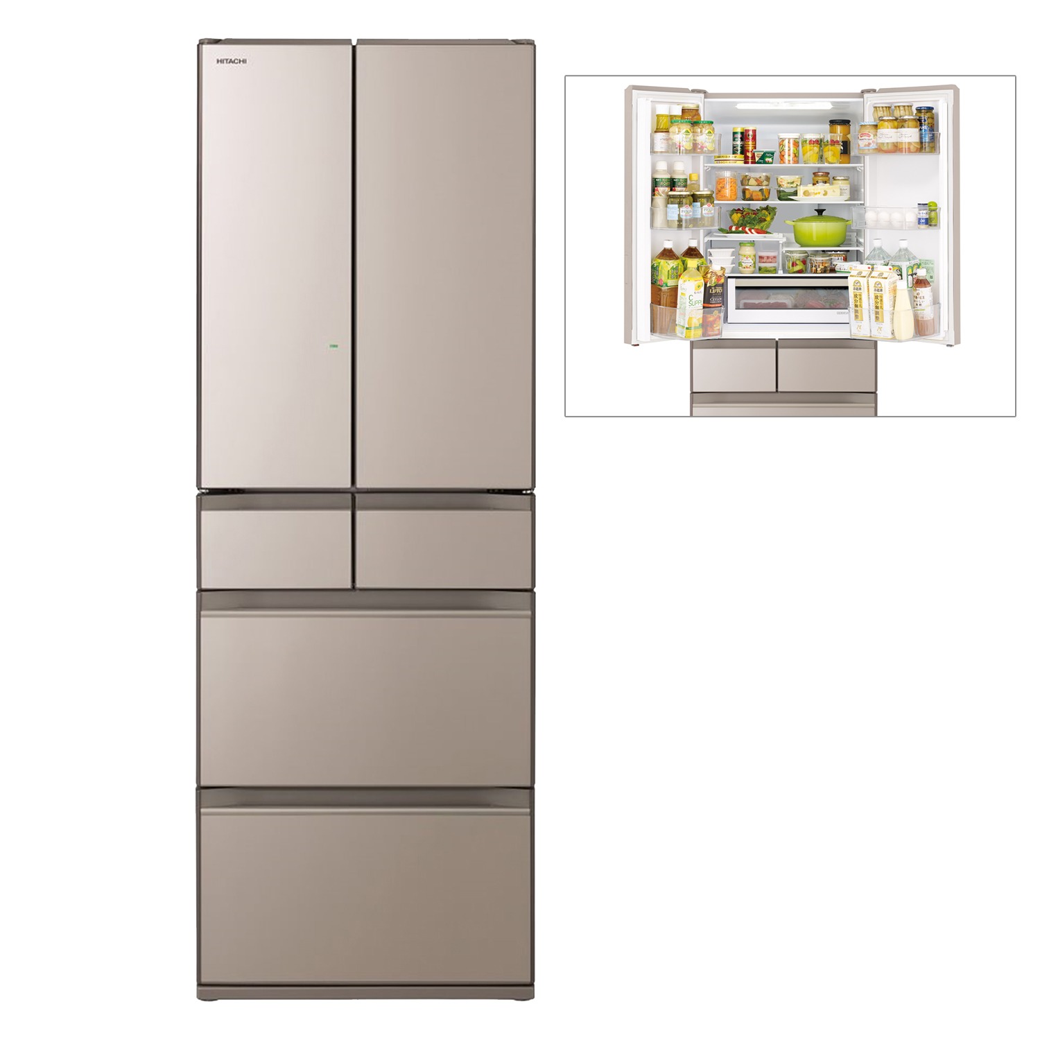 日立 フレンチ６ドア 冷凍冷蔵庫 Ｒ−ＨＷ５２Ｎ ＜５２０リットル＞- ショップチャンネル