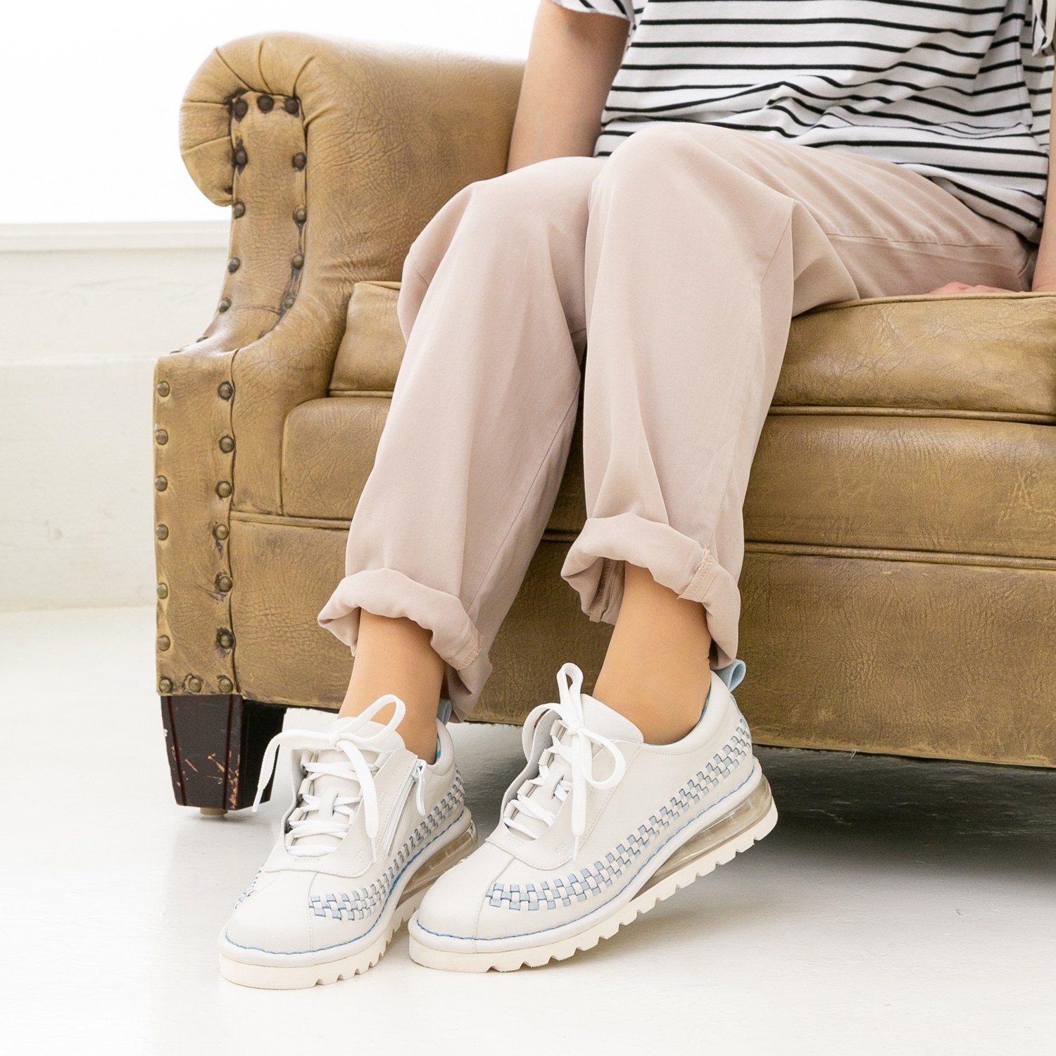 ミライアルキ やわらかな履き心地 メッシュデザイン エアーソール レースアップスニーカー ショップチャンネル