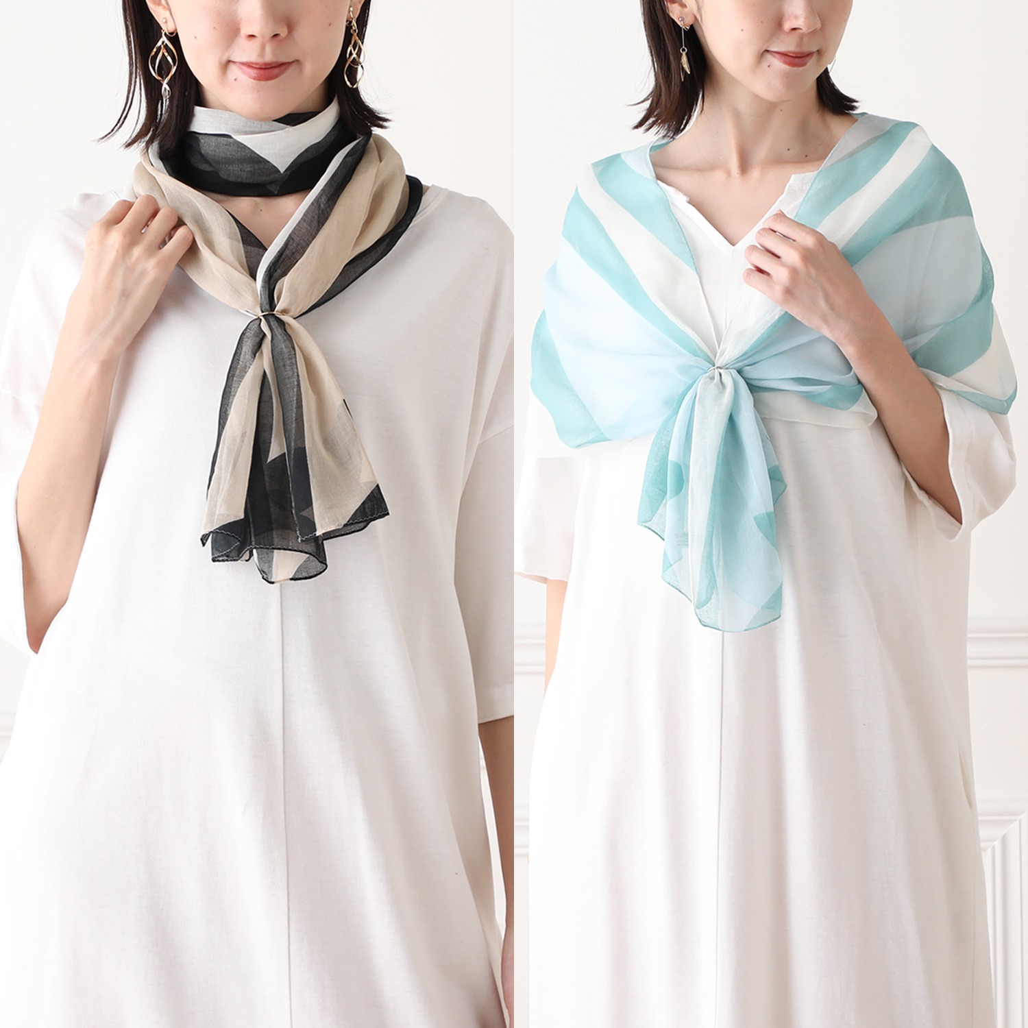 シビラ アレンジリング付 コットンショール 2枚セット- ショップ  