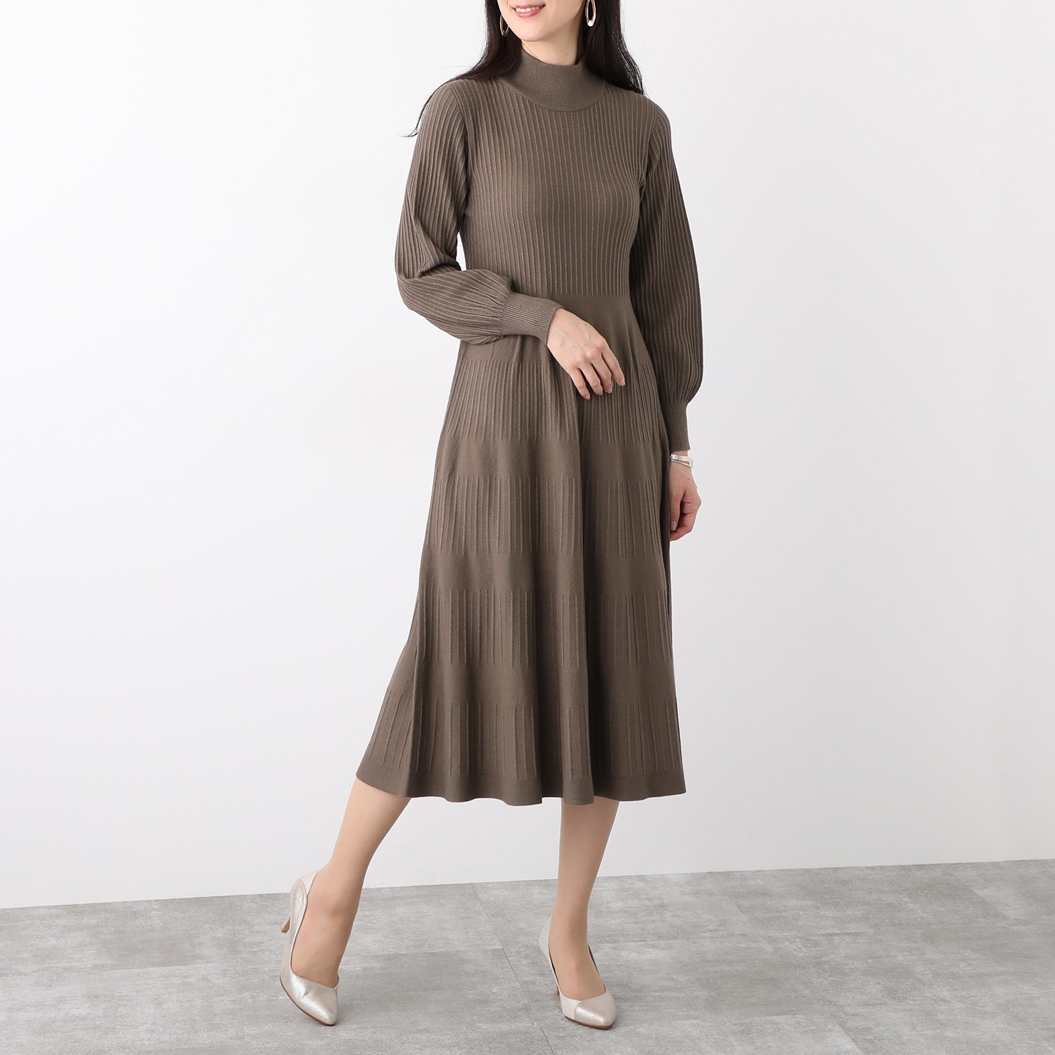 サ アンノ ペチコート付 ホールガーメント ニットワンピース ショップチャンネル