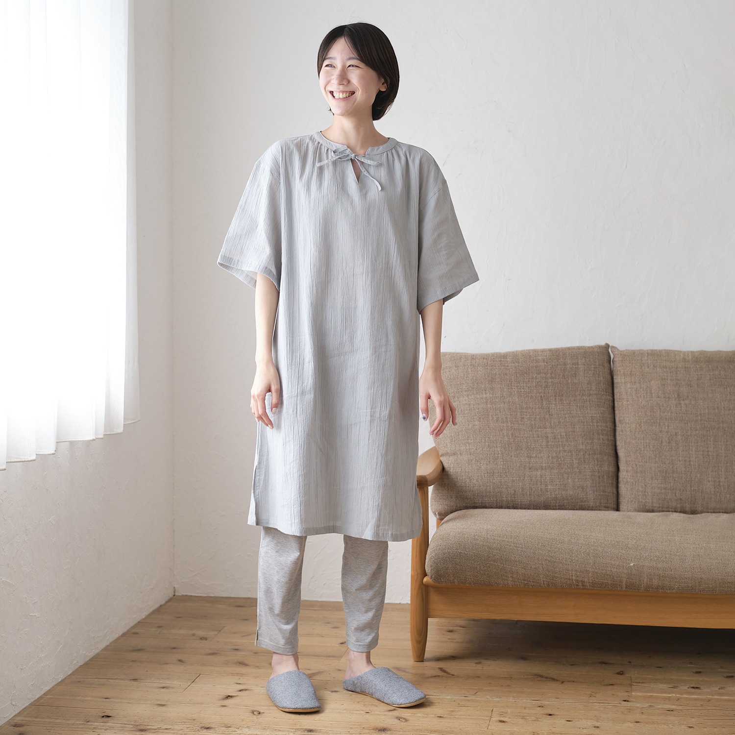 ラデリア 抗菌防臭 レギンス付 楊柳ワンピース ショップチャンネル