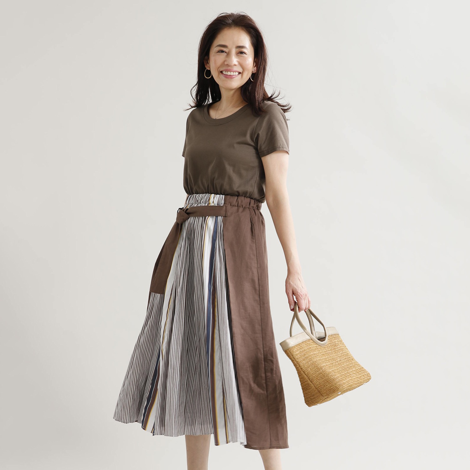 リサリサ 異素材ドッキング ワンピース ショップチャンネル