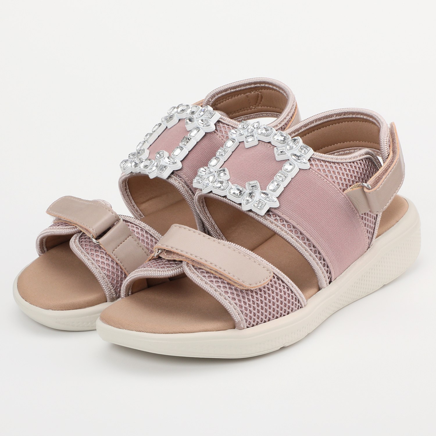 ＶｉＶｉ　フルール バックルアクセント ウェッジソールサンダル