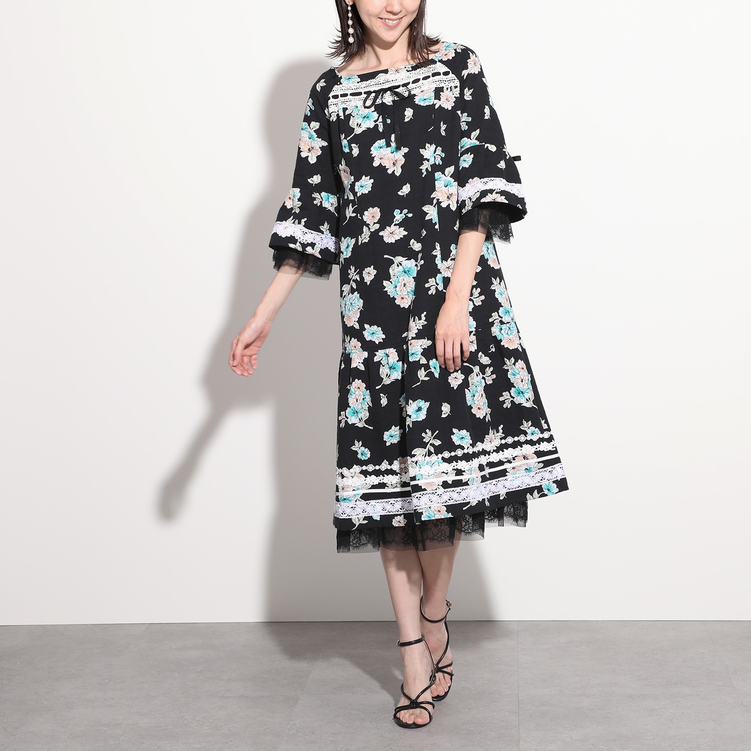 ジン カトー ランウェイ 国産綿ジャガード織 トーションレース ワンピース ショップチャンネル