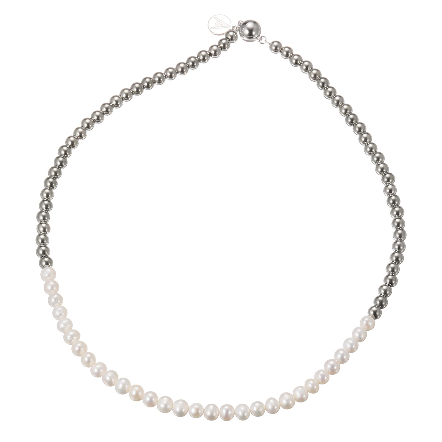 エアリーフェアリー 淡水パール＆メタル調ビーズ スタイリッシュネックレス