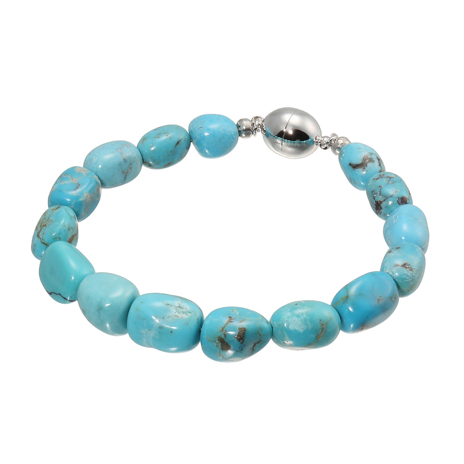 【ブレスレット】アリゾナ産ターコイズ(天然色) ミケランジェロ アリゾナ産ターコイズ 65カラットUP ブレスレット