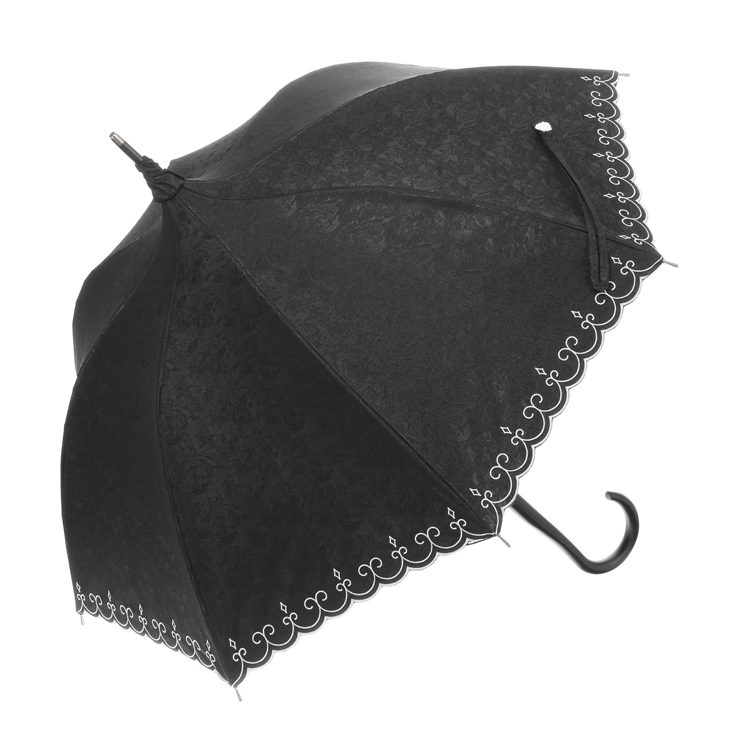 アプレビュート バラ柄ジャガード 晴雨兼用長傘