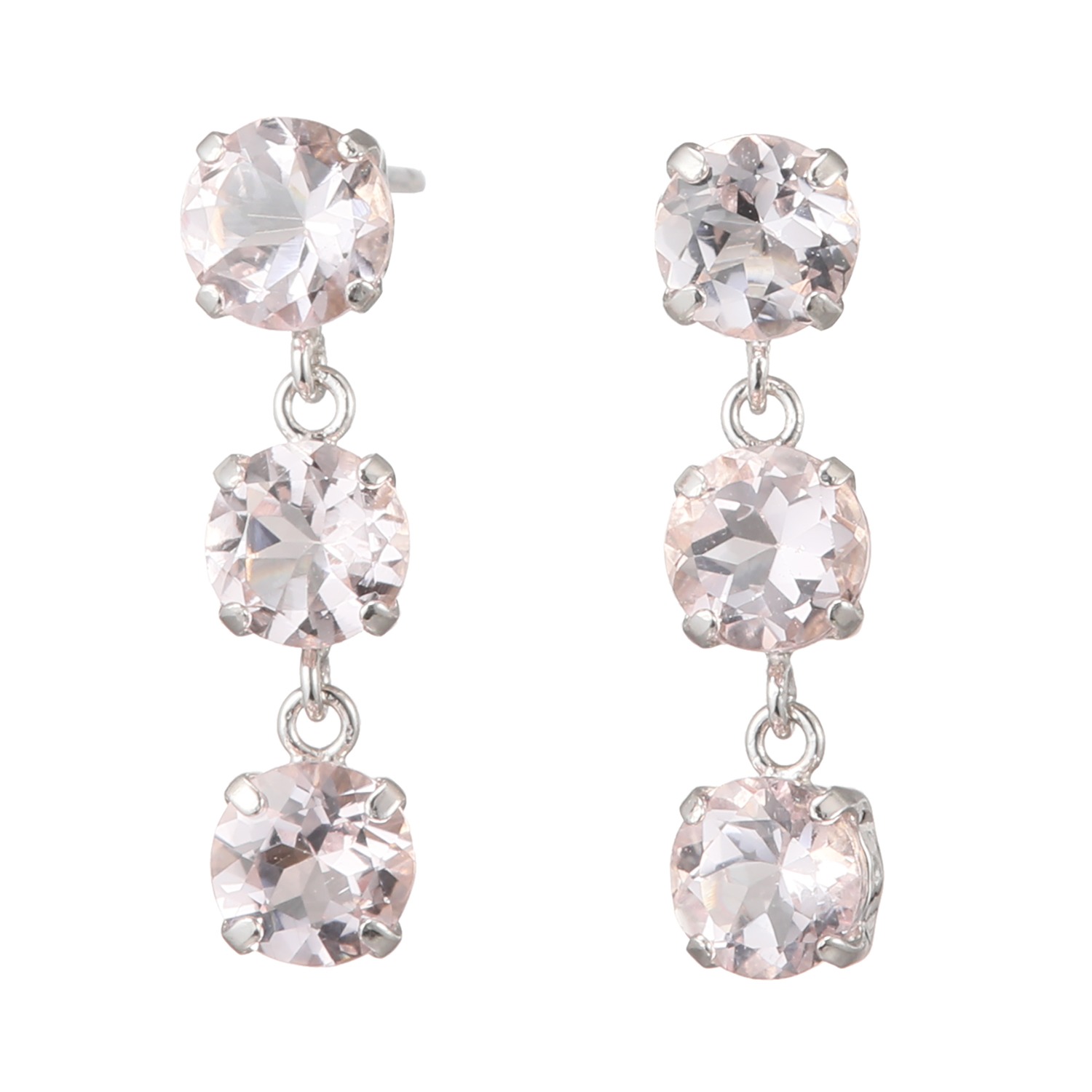 ブレーズ シルバー モーガナイト デザインピアス