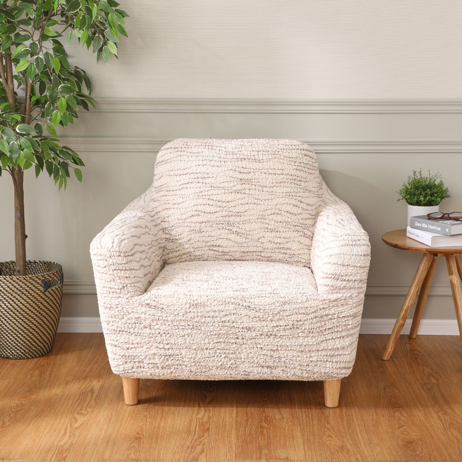 ＜１人掛け＞伸縮自在で取り付け楽々！ 洗えて手触りなめらか イタリア製 マイクロファイバー ソファカバー 