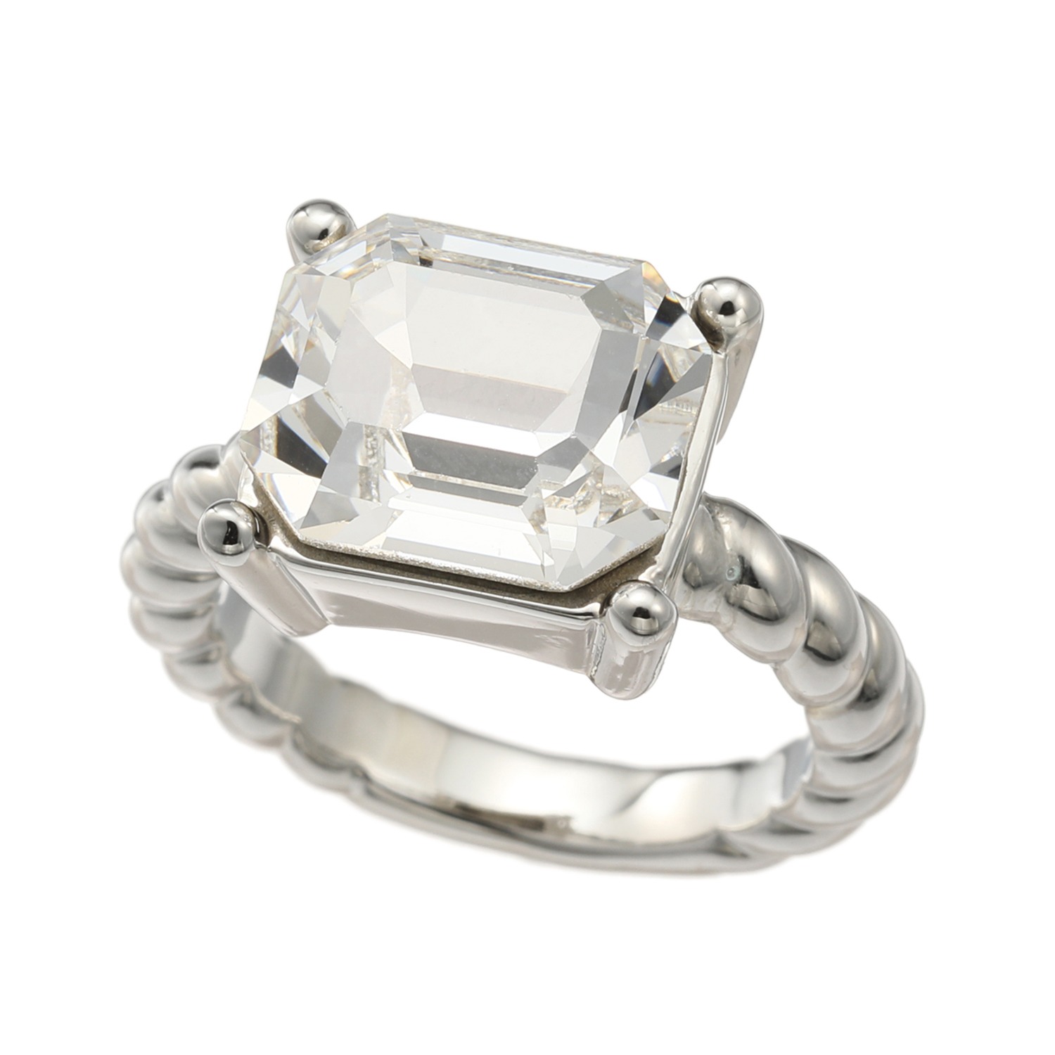 ボン・サンス プレシオサ社製 クリスタルガラス ロープデザインリング ...