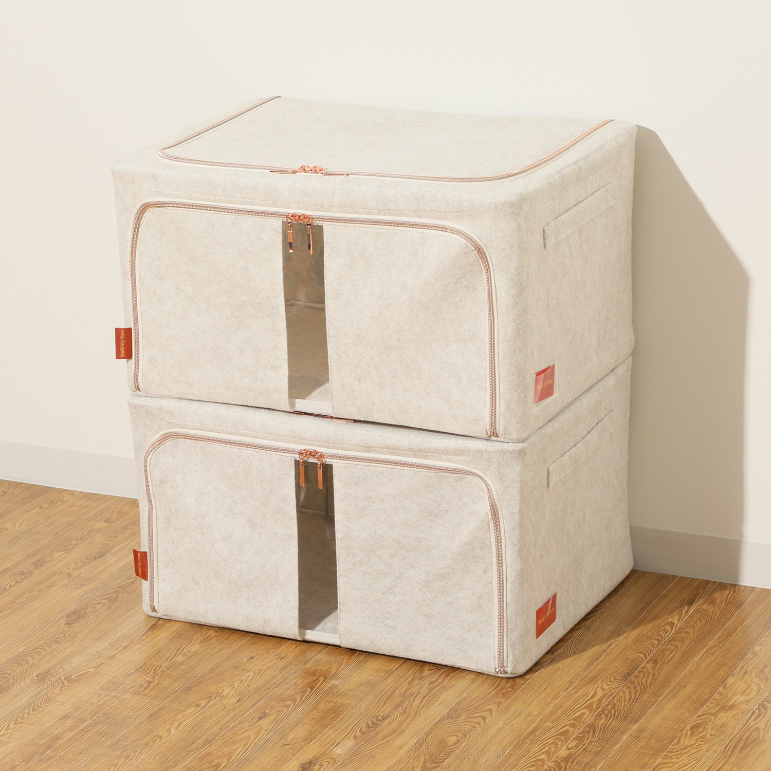 ＜レギュラーサイズ＞マーブルドライフレーム 美しくモダンな高級感 吸湿・消臭・抗菌 積み重ね収納ボックス ２個セット 