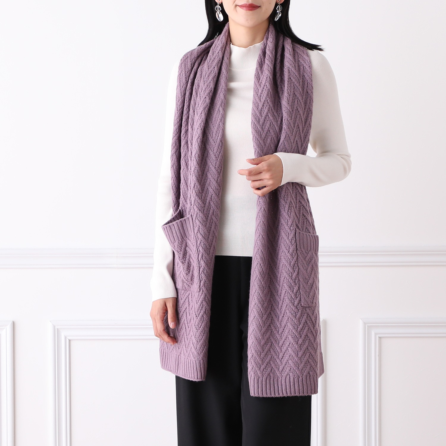 ミリーセヴァルセン 軽い仕上がり！ ポケットアクセント ストール