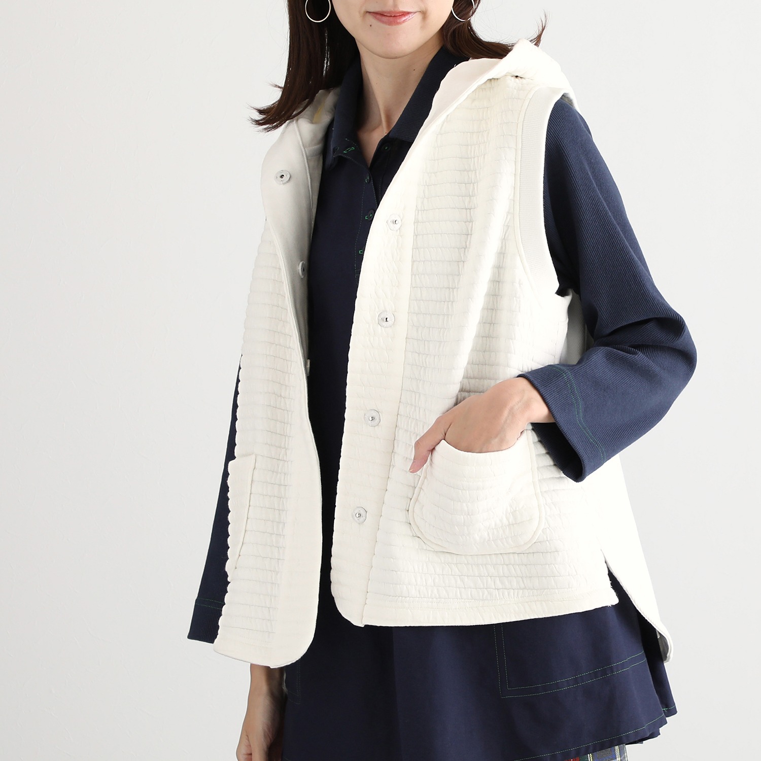 ハヤマ ブリーズ キルティング フード付ベスト ショップチャンネル