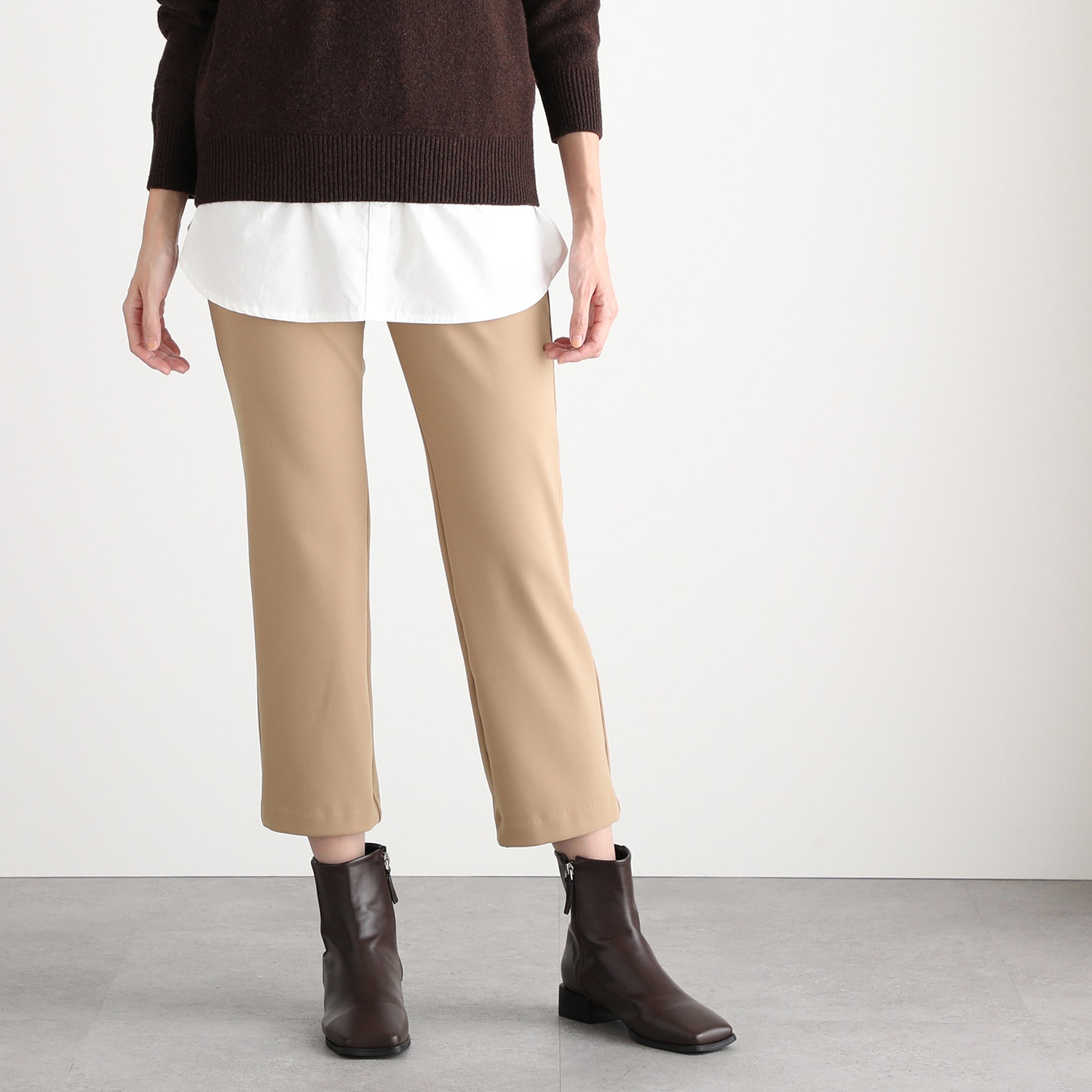 ＜股下６５ｃｍ＞上質ごこち 帯電防止 裏起毛ストレートパンツ 