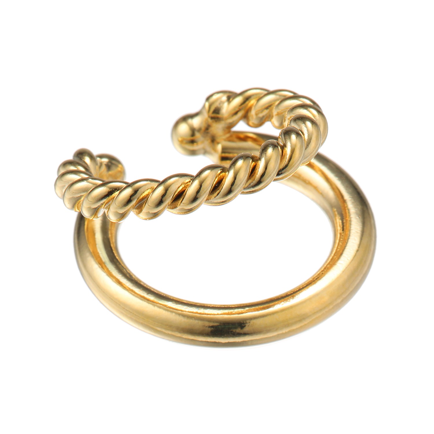 シマ・リリアーナ プレーン＆ツイスト ダブルイヤーカフ ＜片側のみ＞