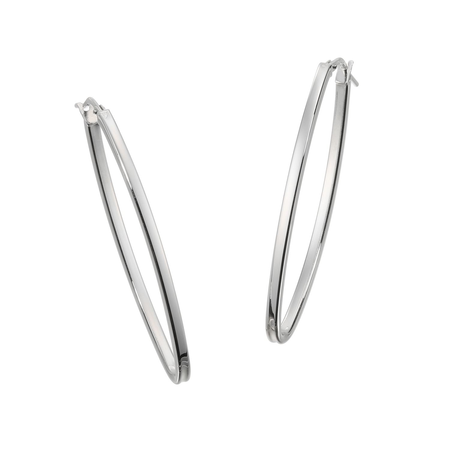 アルジェント イタリアーノ オーバルデザイン フープピアス