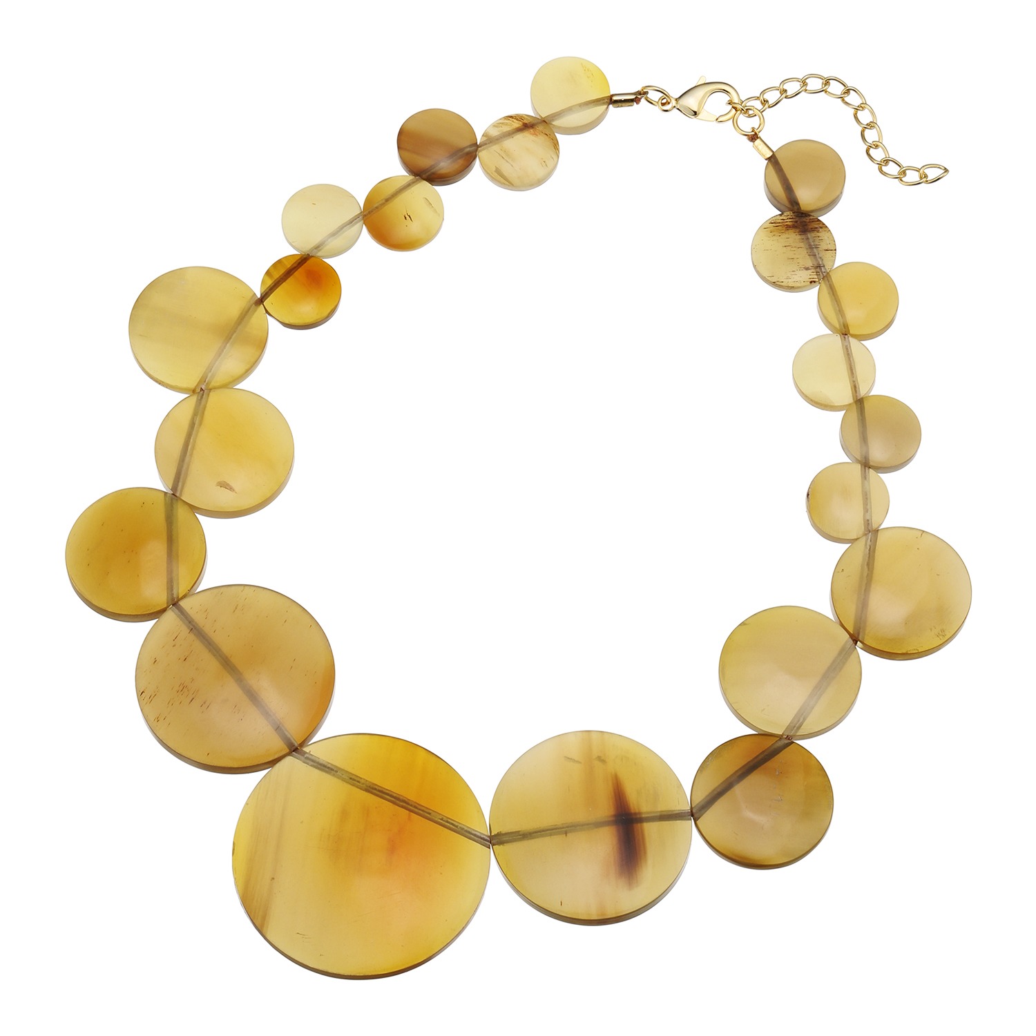 グレイスモア 飴色水牛 サークルモティーフ ランダムグラデーション ネックレス