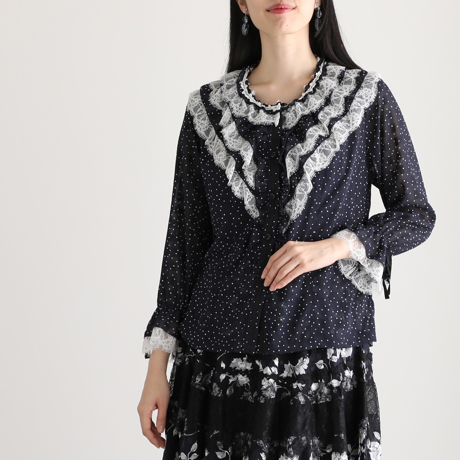 ジン・カトー カットボイル レースフリルブラウス- ショップチャンネル