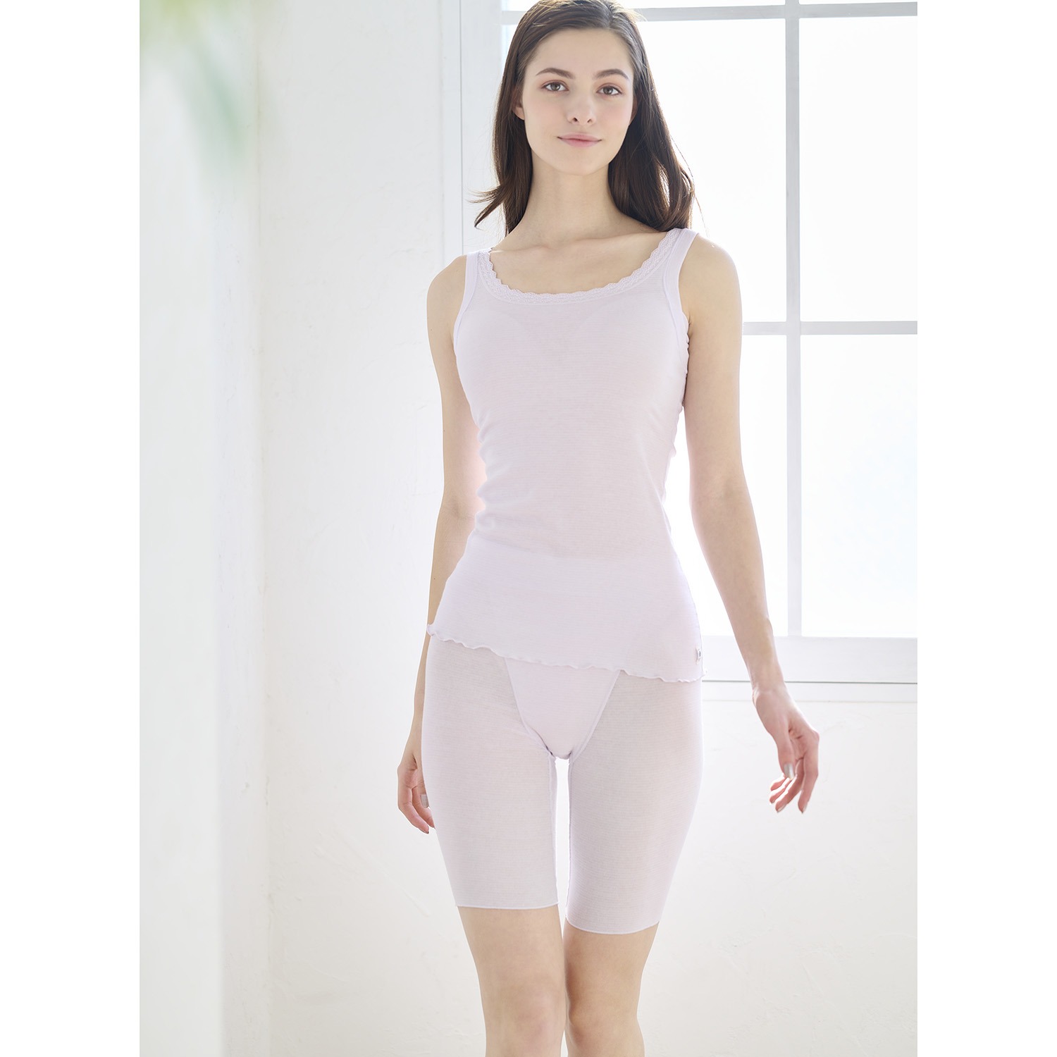 丸福ガーゼ 吸水速乾・抗菌防臭 綿モダール混 三分丈ショーツ２枚セット