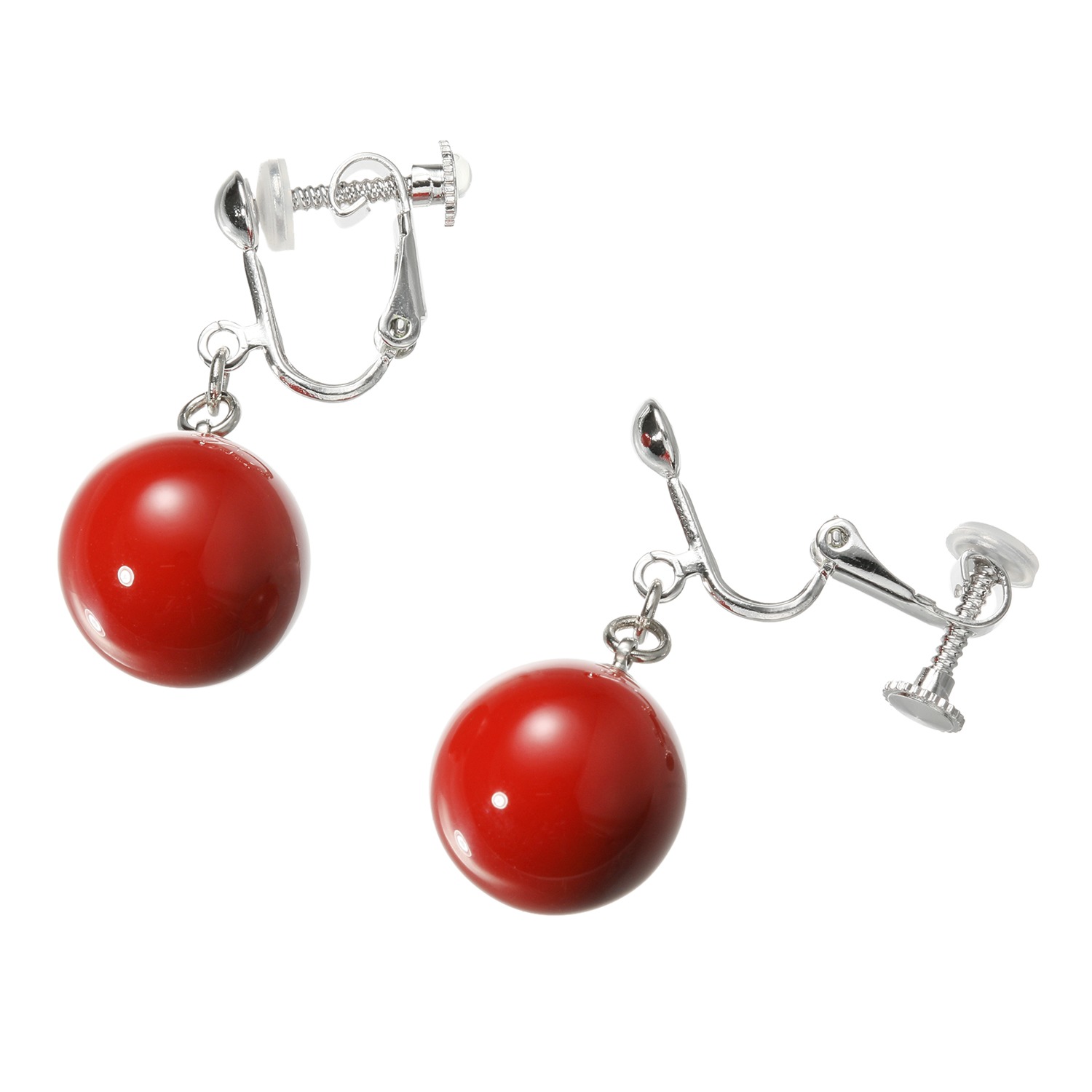 坂本これくしょん イヤリング／ピアス “糖蜜珠” ＜朱色＞