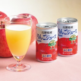 信州産100%(ふじ限定)ストレートりんごジュース60缶 30缶セット＞ ふじ限定！ 信州産100％ストレート りんごジュース