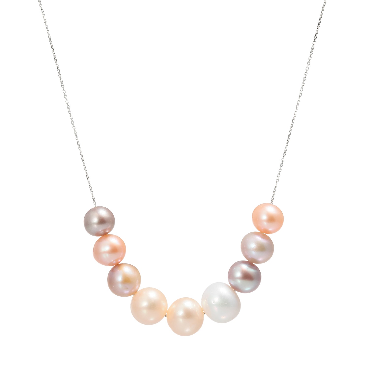 キャンディ　キカラ シルバー マルチカラー 淡水パール ロングスルーペンダント