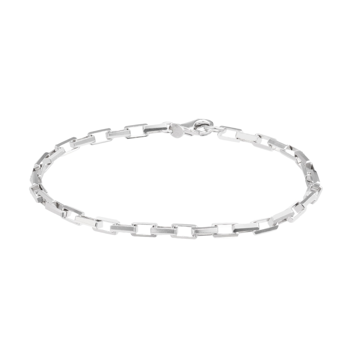 エクセラ イタリアン・シルバー 2層コーティング レクタングル リンク  