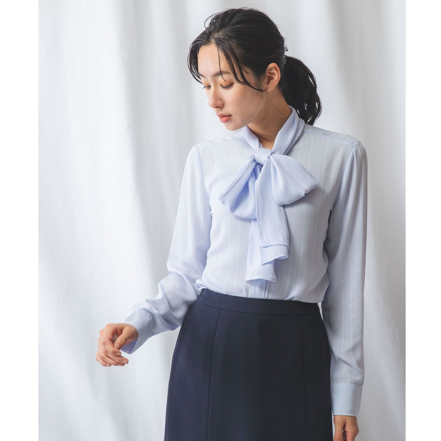 ナラカミーチェ☆変形ドットブラウス☆リボン／ボウタイ☆サイズ０