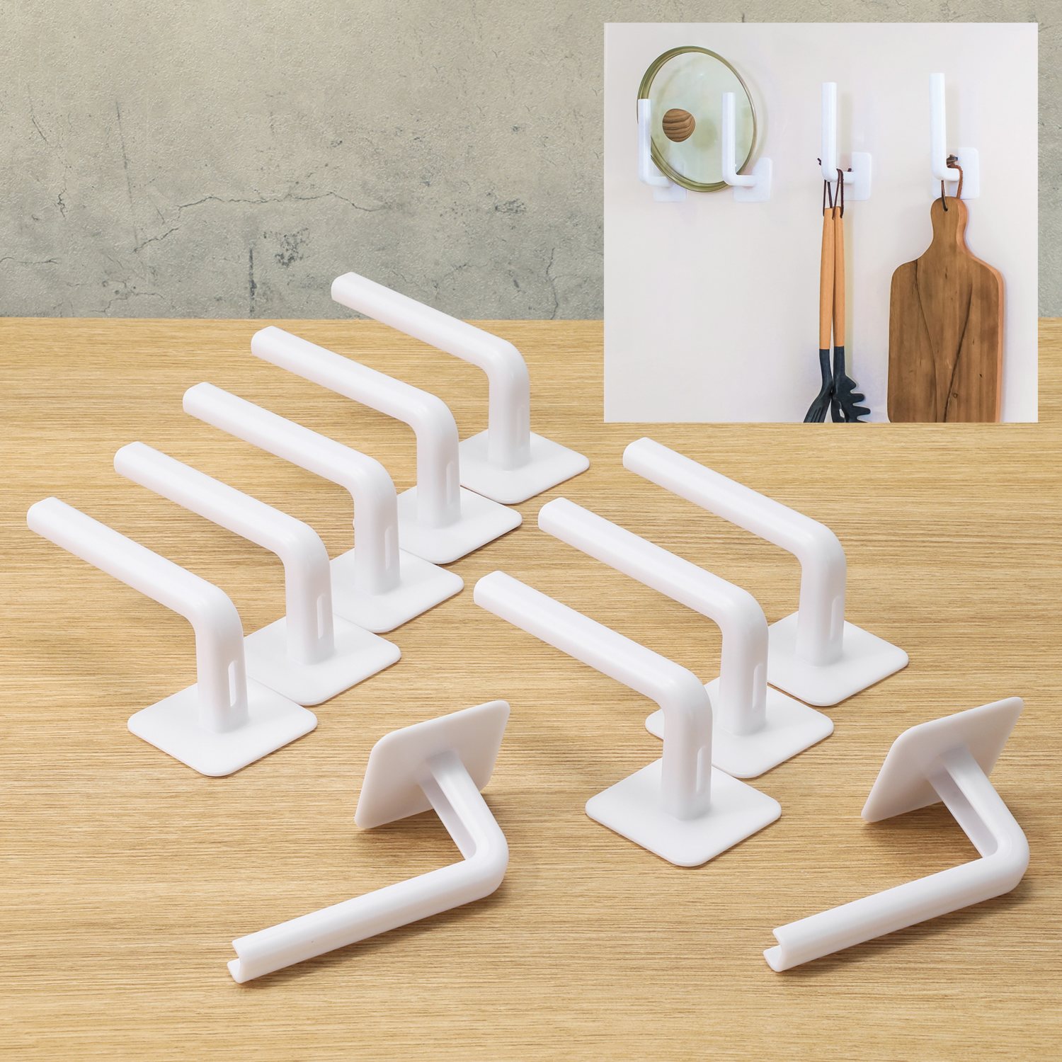 ビバライズ 縦にも横にも使える！ 複数使いで用途も広がる 多機能ロングフック １０個セット