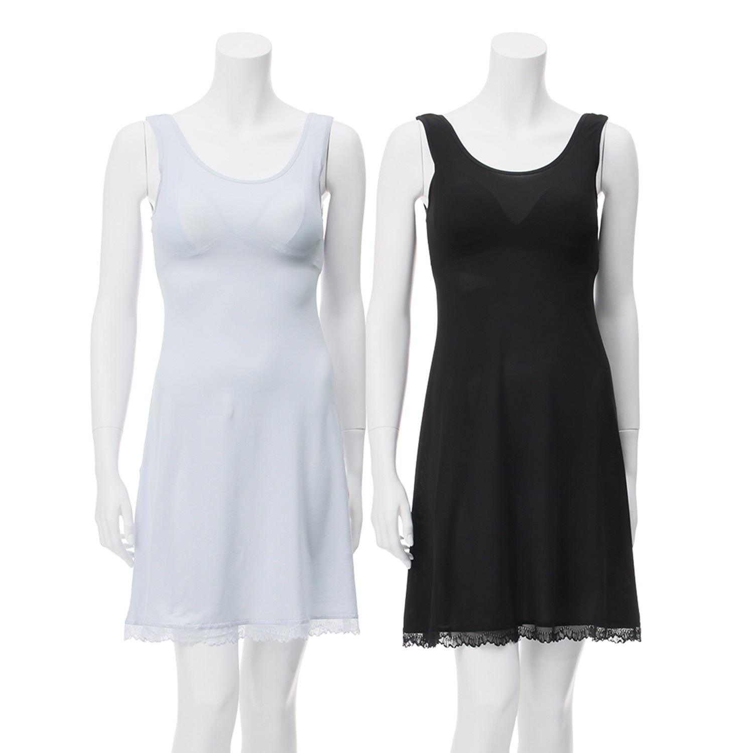 ジュエル 接触冷感・抗菌防臭 さらっとメッシュ カップ付 タンクトップスリップ ２枚セット 