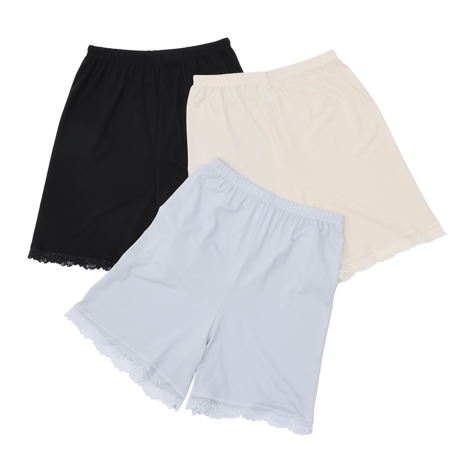 ジュエル 接触冷感・抗菌防臭 さらっとメッシュ キュロットペチコート ３枚セット 