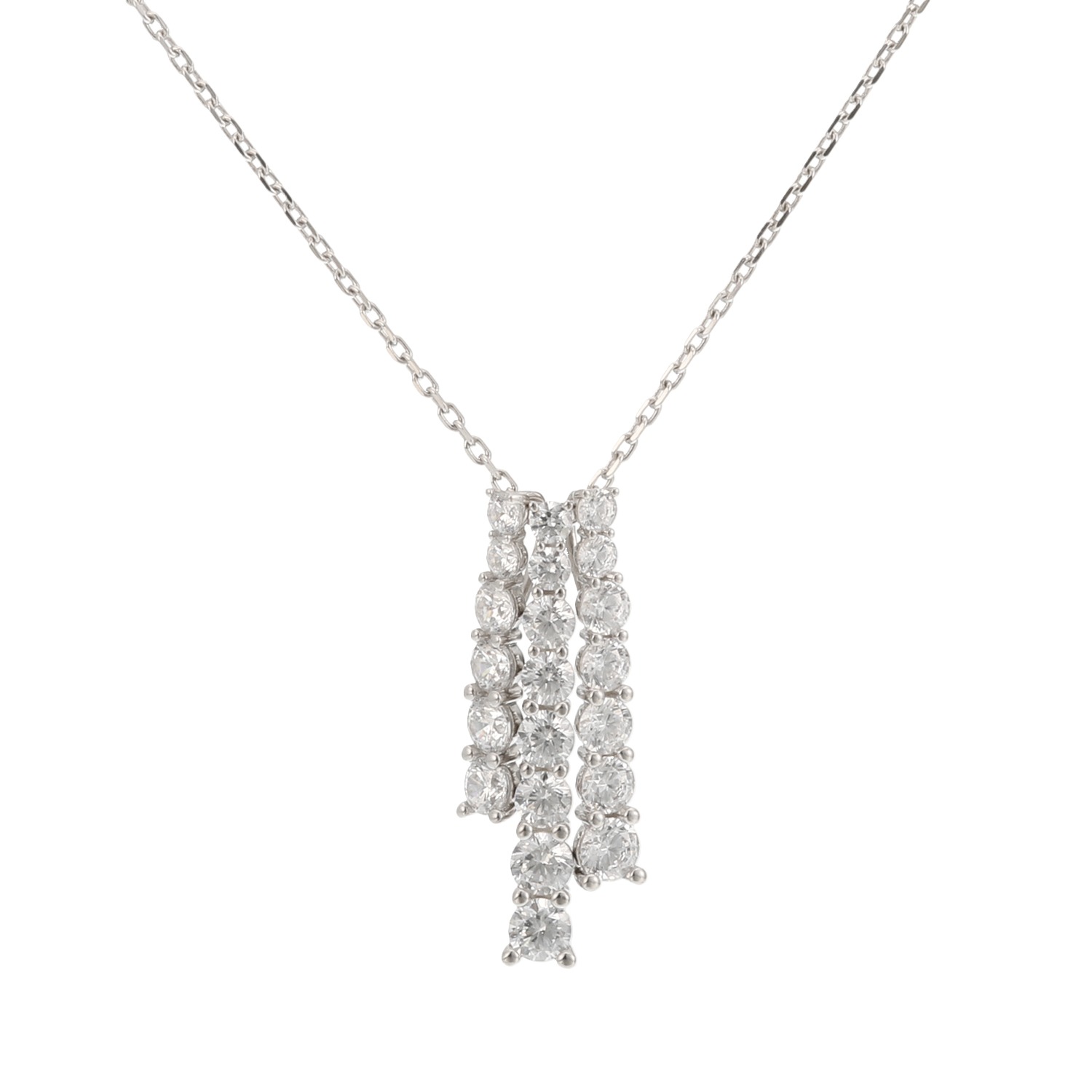 ブリランテステッラ シルバー　ＣＺ ３ライン ペンダント